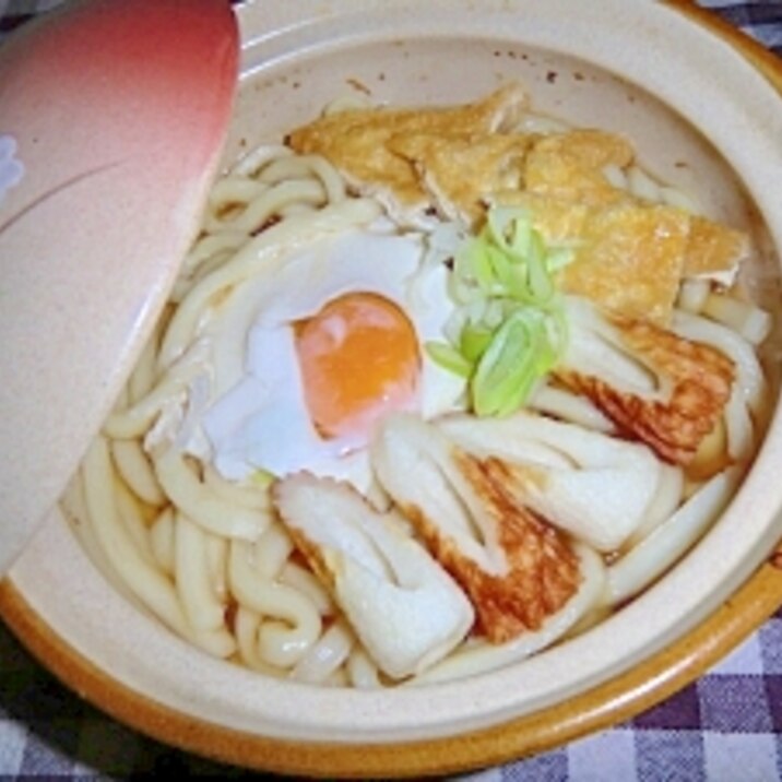 ちくわとお揚げと卵の鍋焼きうどん★